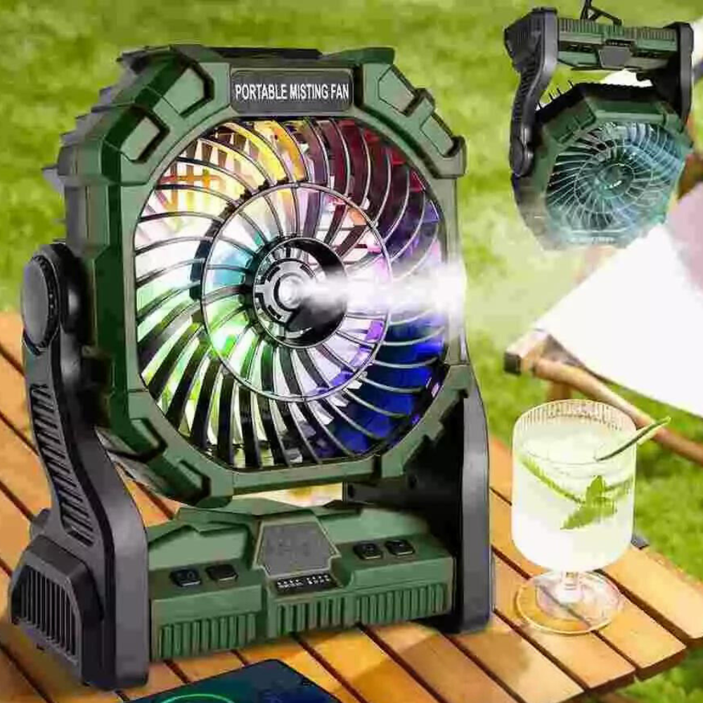 Compact Portable Camping Water Misting Cooling Fan