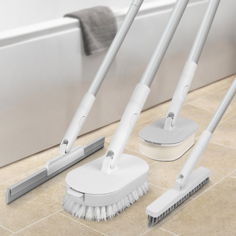 4-in-1 Bathroom Scrubber Cleaner with Interchangeable Heads