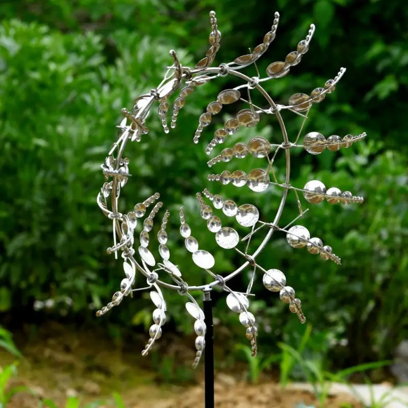 3D Metal Windmill Kinetic Wind Garden Sculpture