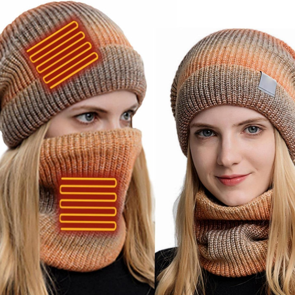 2-in-1 USB Heated Hat and Scarf Winter Set