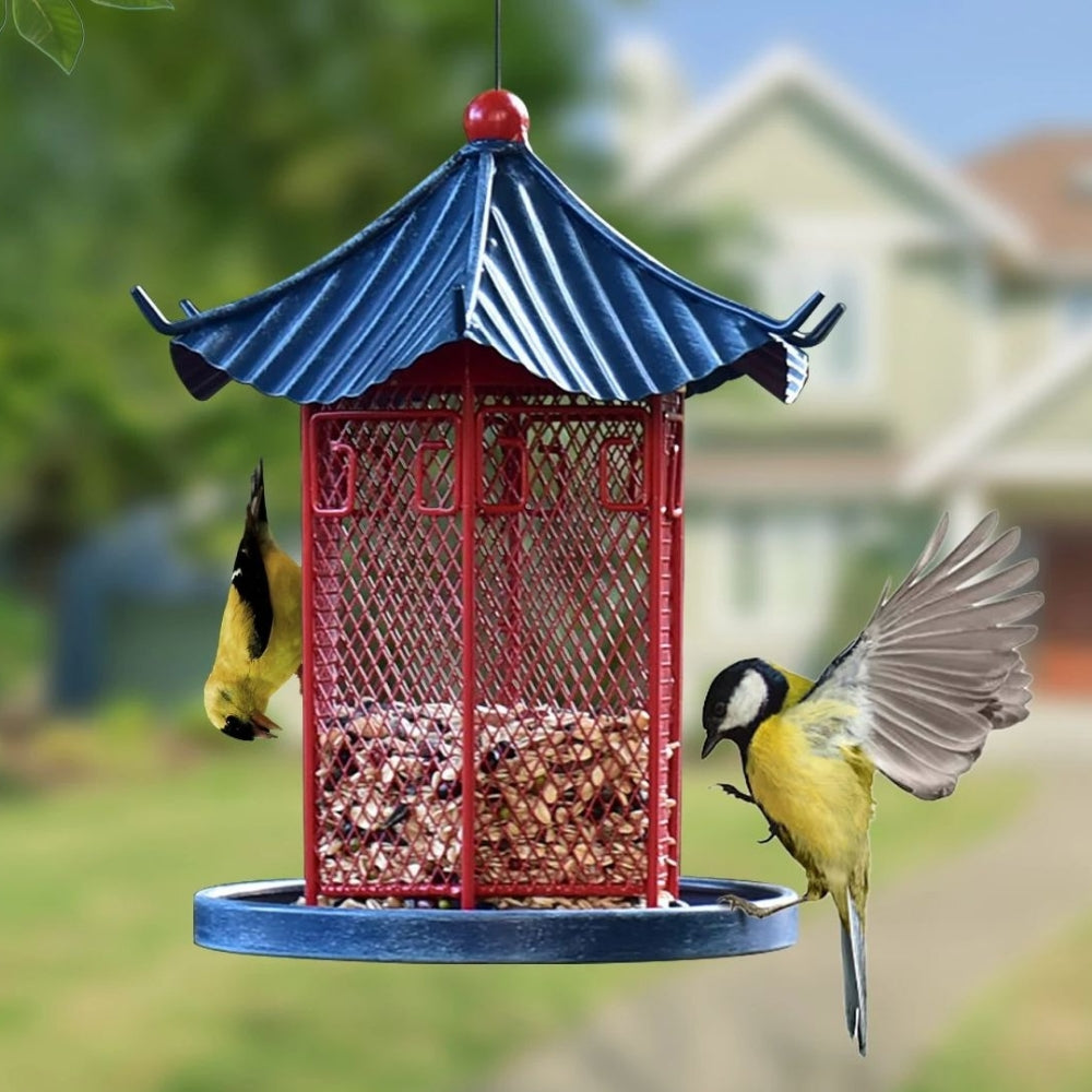 Decorative Metal Squirrel Proof Bird Feeder Station