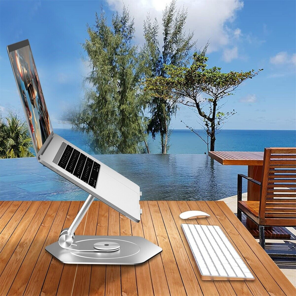 Premium Tabletop 360° Swivel Rotating Laptop Holder Riser Stand