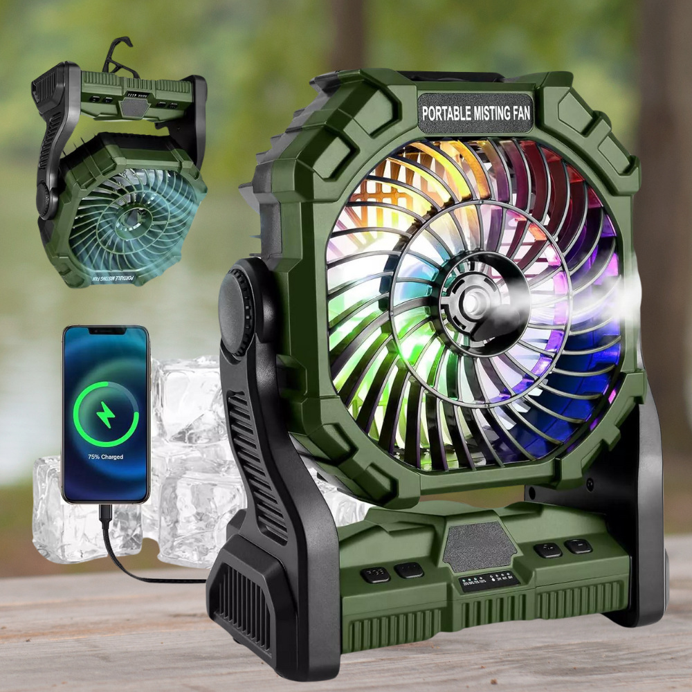 Compact Portable Camping Water Misting Cooling Fan