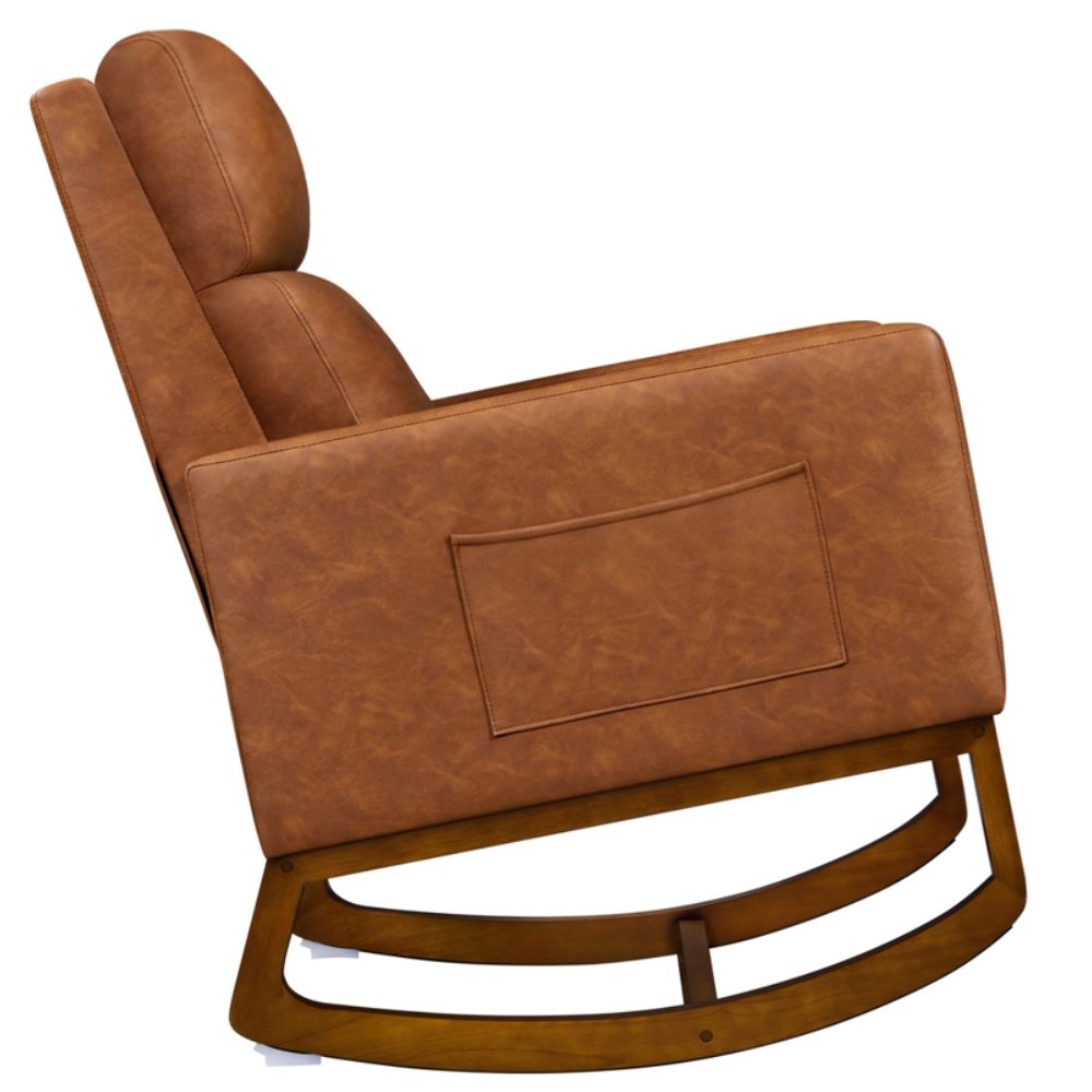 Cushioned Rocking Chair Modern Wooden Porch Rocker