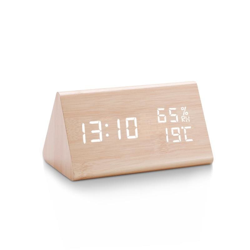 Digital Wooden Bamboo Alarm Clock