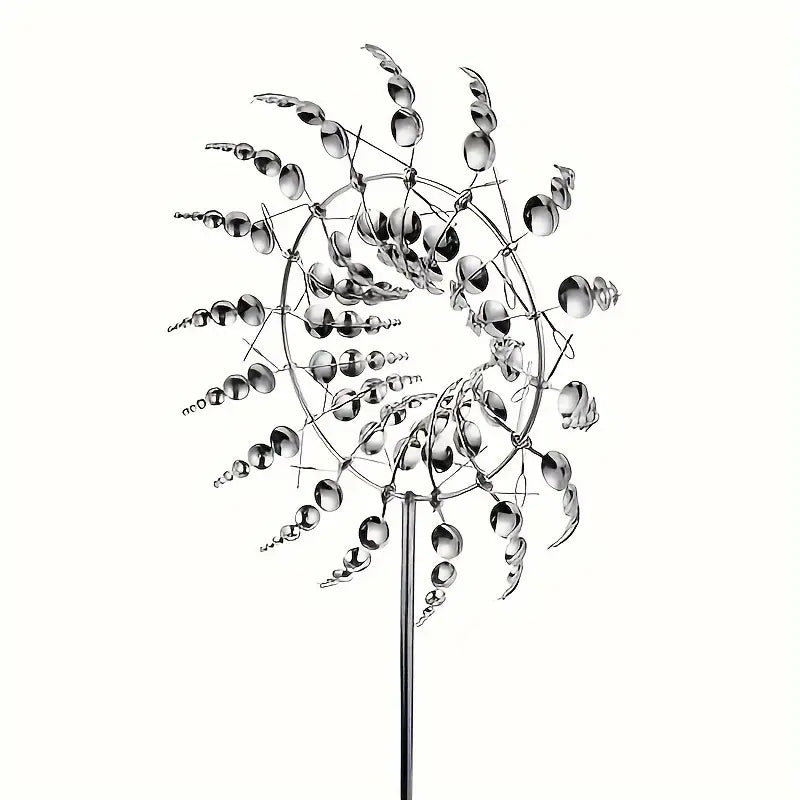 3D Metal Windmill Kinetic Wind Garden Sculpture