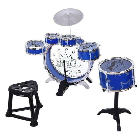 Premium Kids Children's Drum Set Kit Jazz Cymbal Chair Kick Pedal