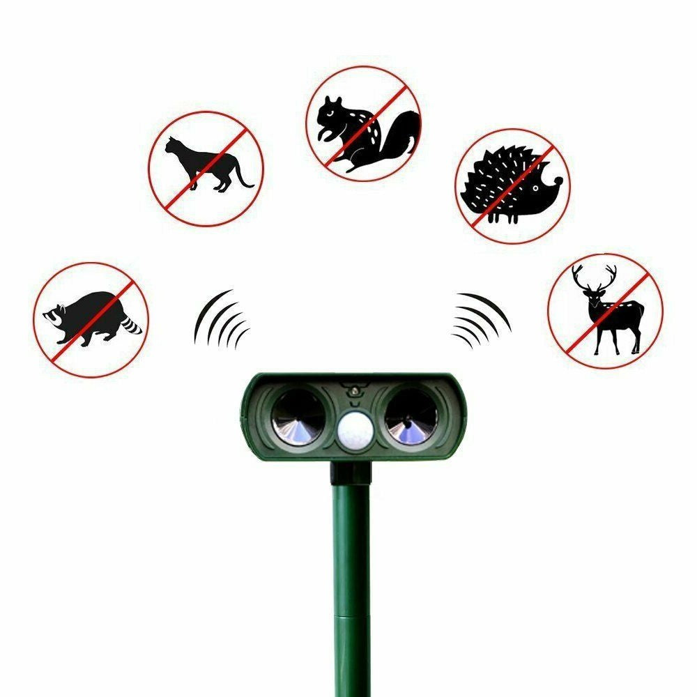 Solar Power Ultrasonic Animal Pest Repeller Infrared Sensor Waterproof Animal Deterrent