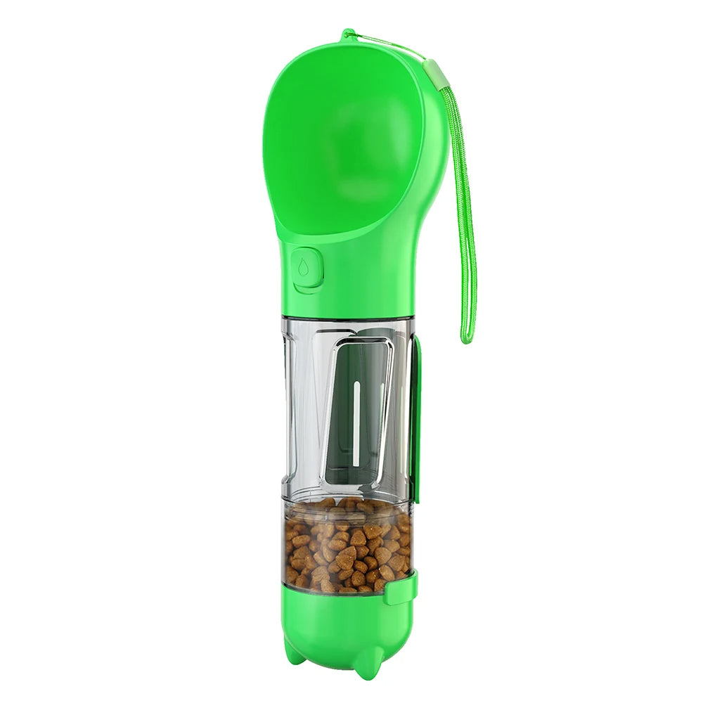 3-in-1 Portable Dog Water Bottle – Hydration, Snacks, and Clean-Up On the Go