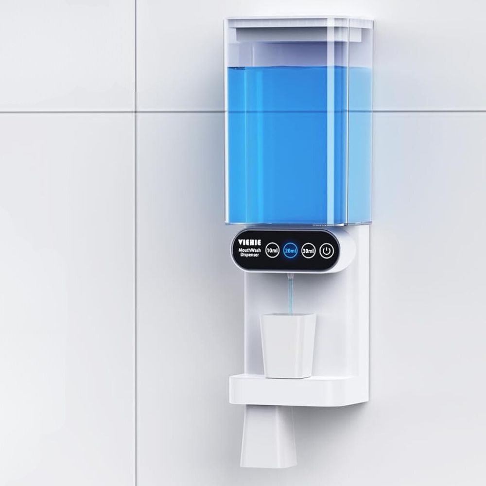 Wall Mounted Manual Mouthwash Rinse Dispenser