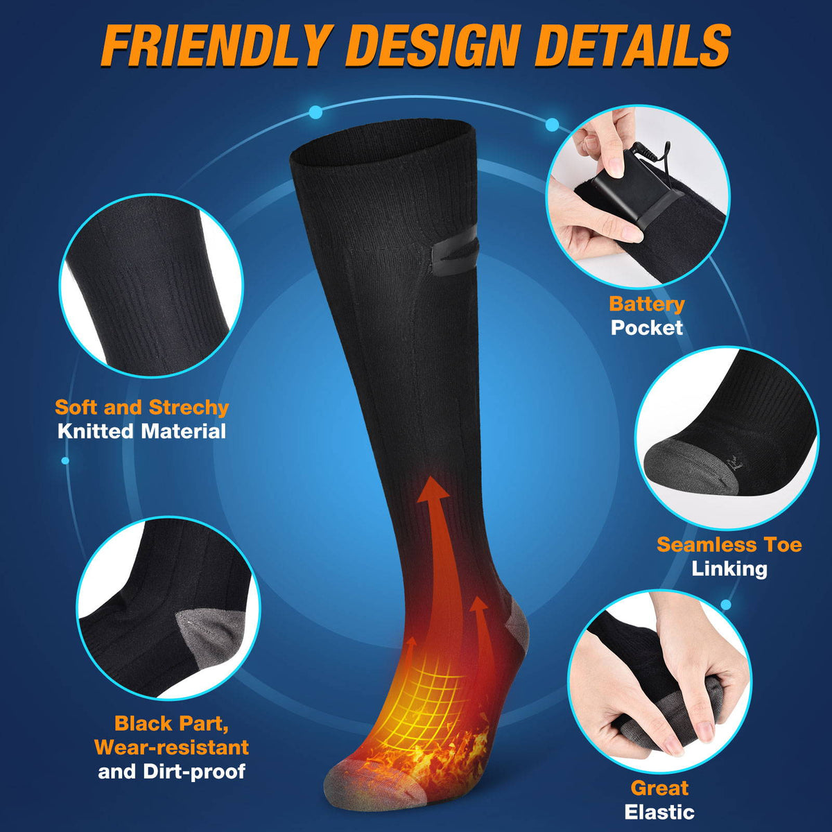 Rechargeable Electric Heated Socks