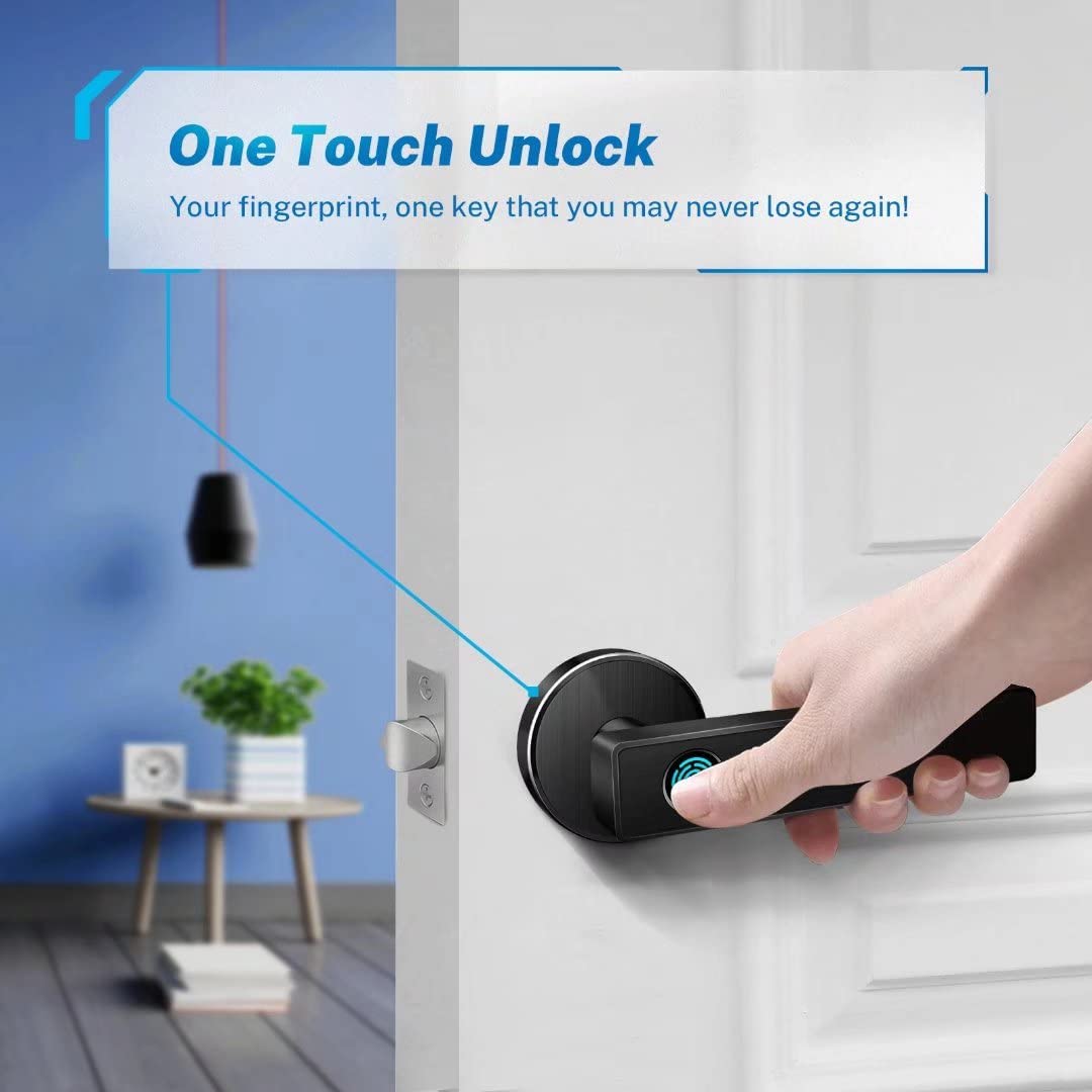 Smart Fingerprint Biometric Door Lock Handle Knob