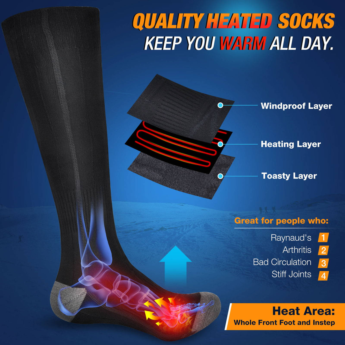 Rechargeable Electric Heated Socks