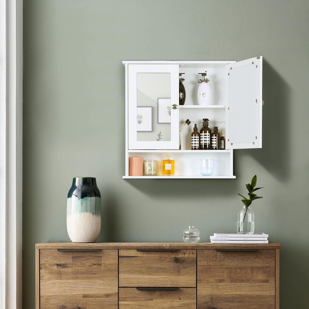 Wall Mounted Bathroom Cabinet With Mirror