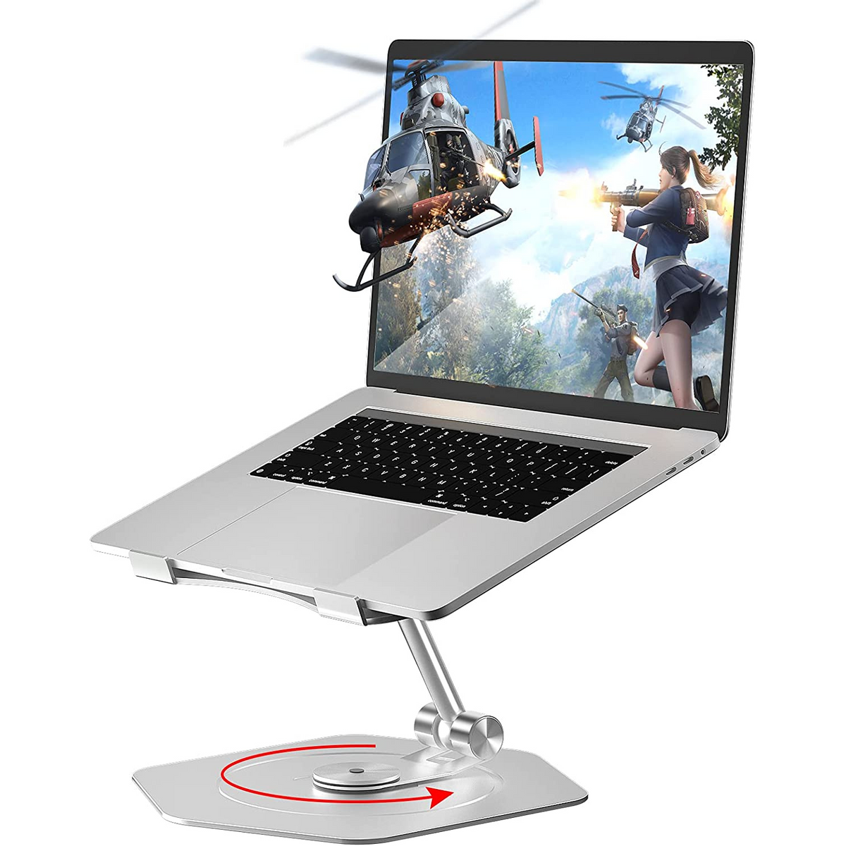 Premium Tabletop 360° Swivel Rotating Laptop Holder Riser Stand