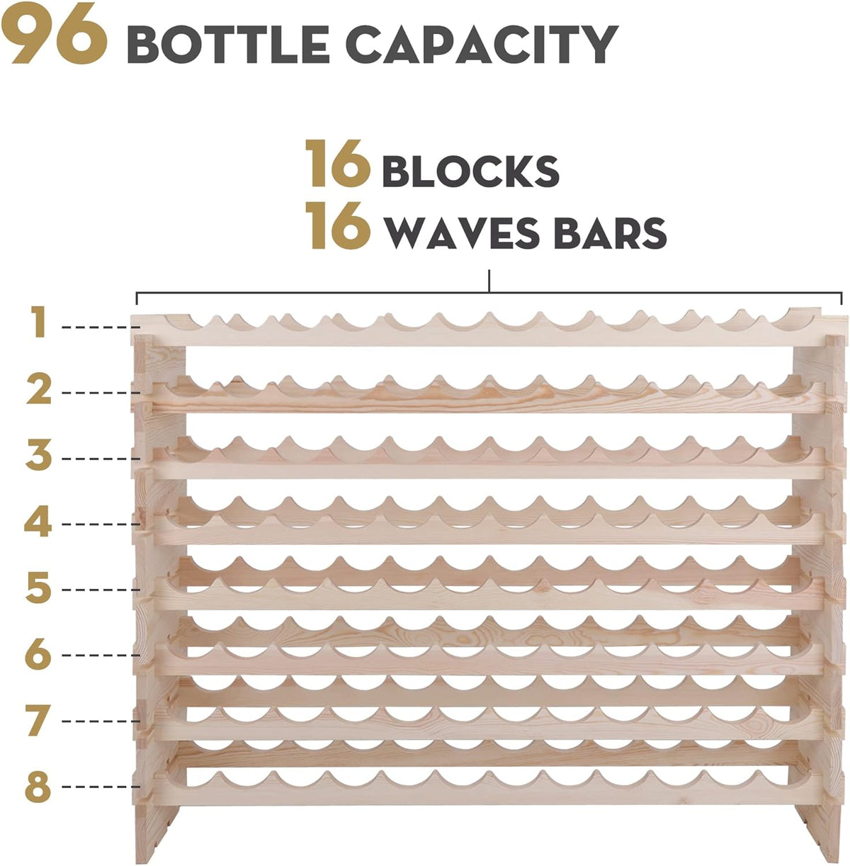 96-bottle Stackable Modular Wine Rack