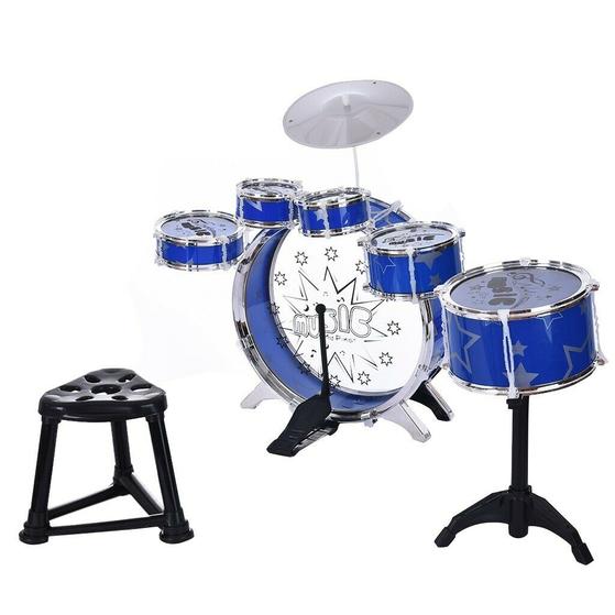 Premium Kids Children's Drum Set Kit Jazz Cymbal Chair Kick Pedal