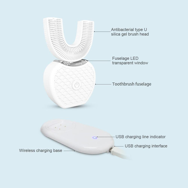 360° Sonic Toothbrush - Teeth Whitener and Gum Massager