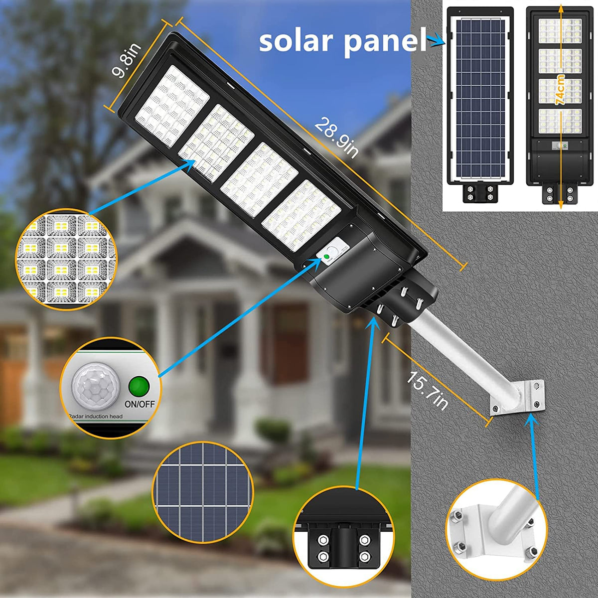 90W Solar Street Light (9000 Lumen)