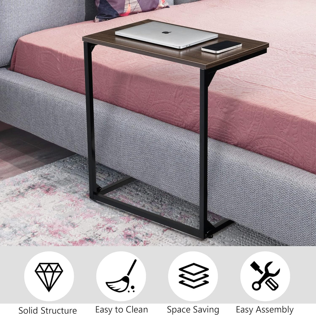 C-Shaped Side End Table