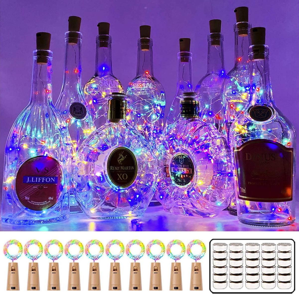 10-Pack Wine Bottle Fairy Led String Lights With Cork