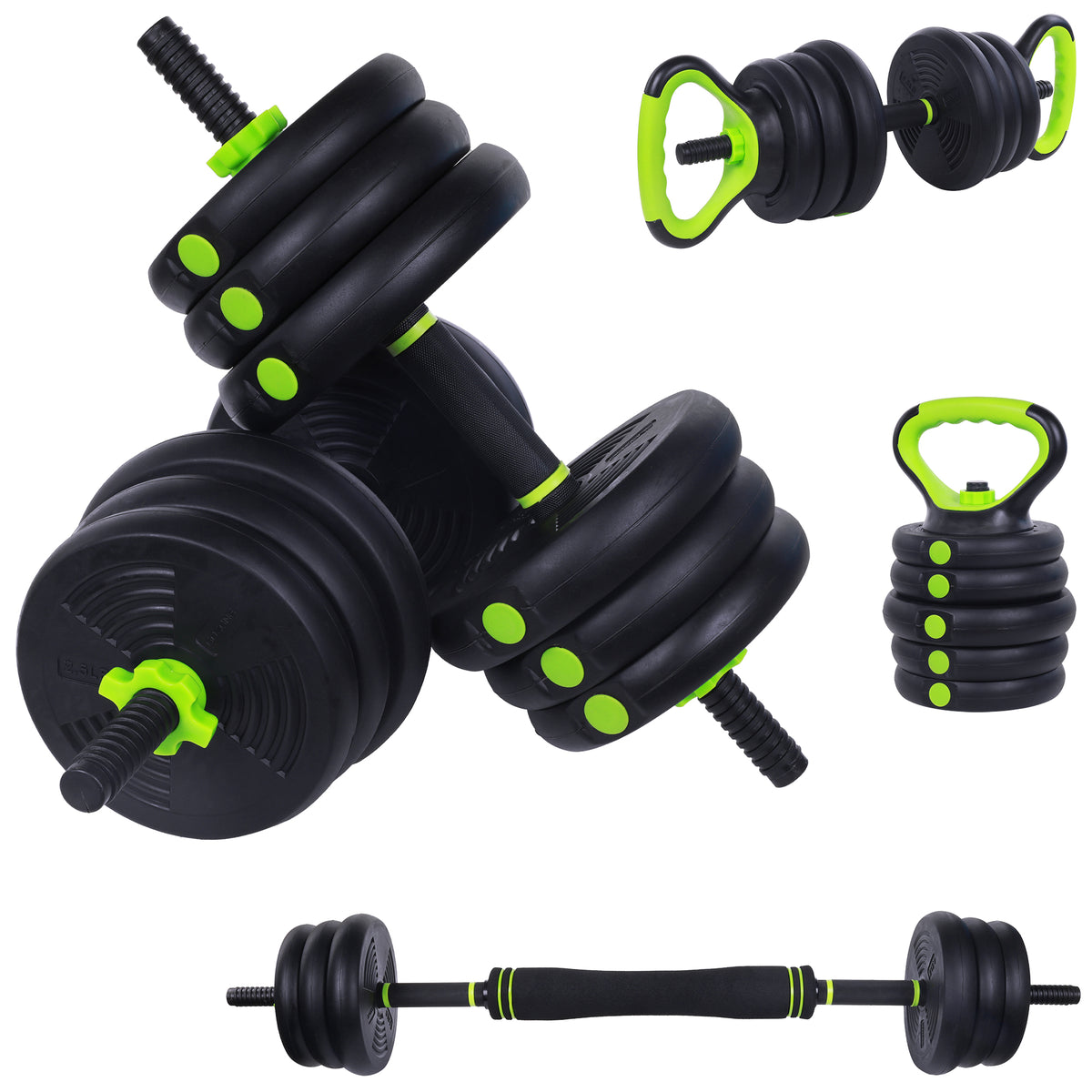 Adjustable Weight Training Barbell Dumbbell Set