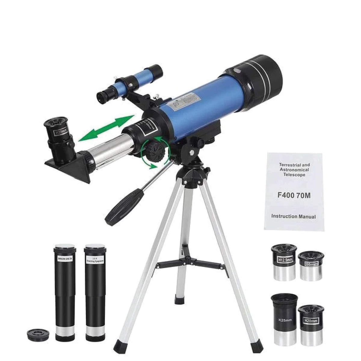 Space Telescope Pro for Beginners Equipped with 150X magnification and 3X Barlow lens Blue