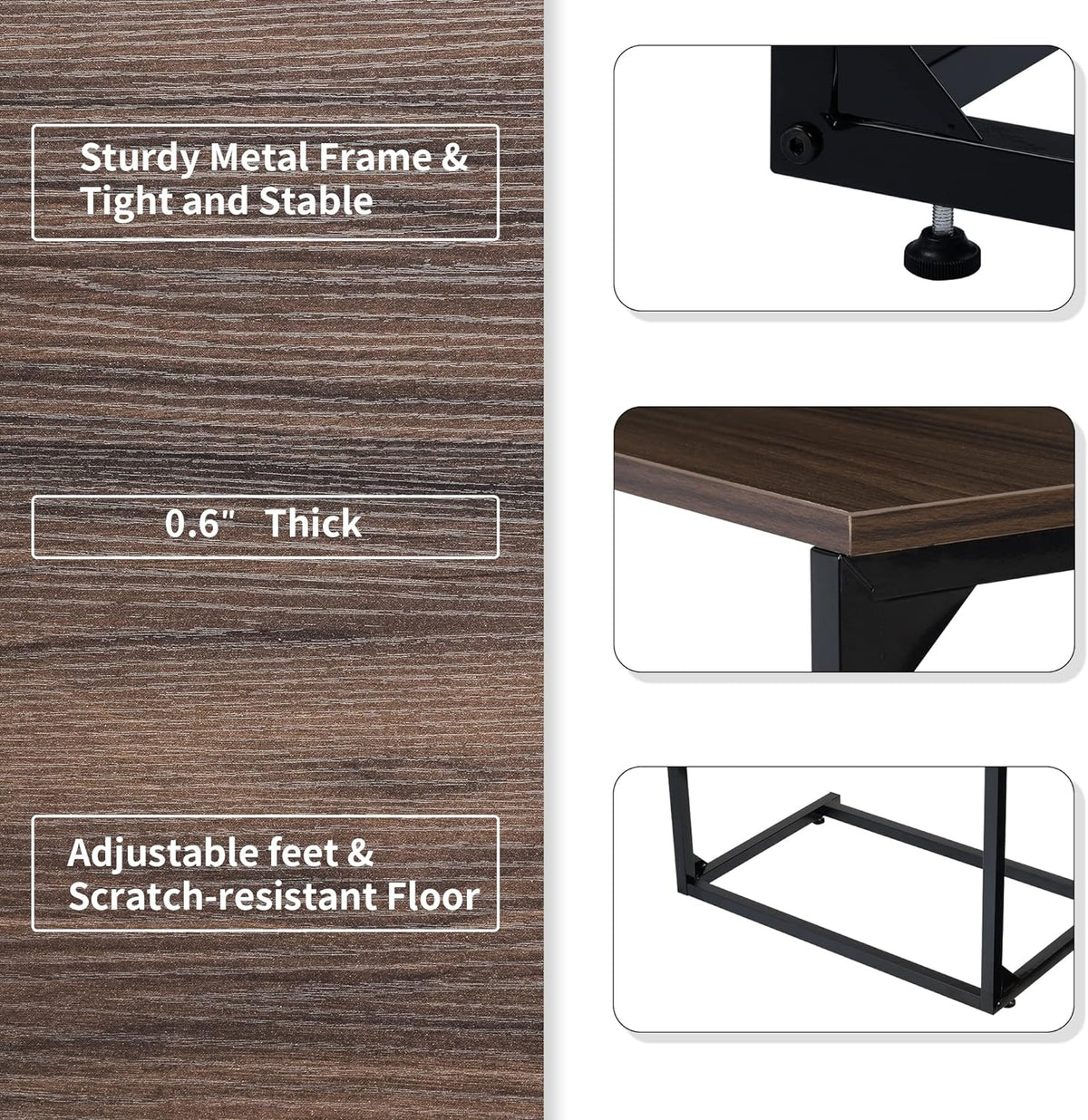 C-Shaped Side End Table