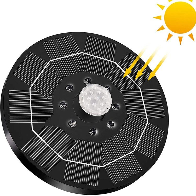 3.5W Solar Fountain Pump with 6 Fountain Water Styles And LED Lights