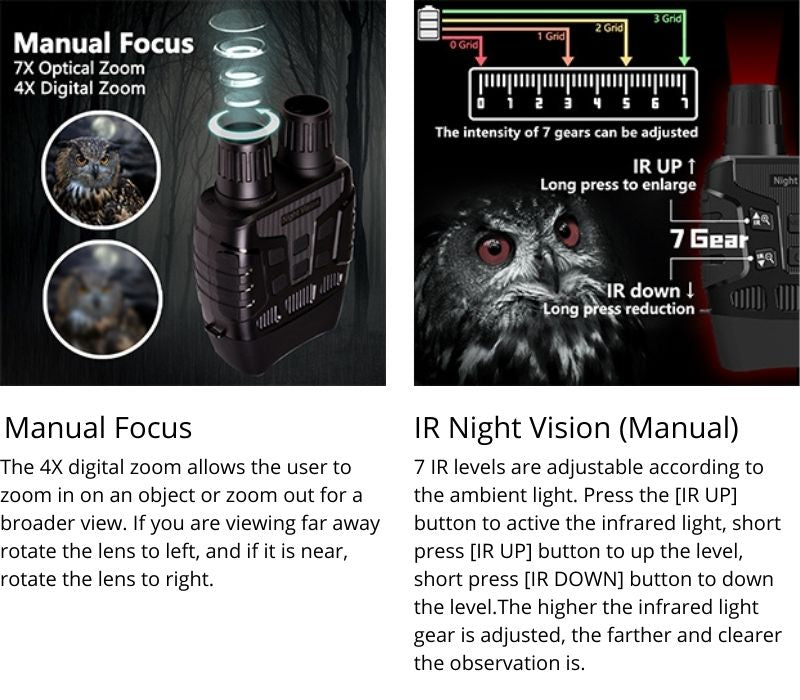 Digital Night Vision Binoculars With 32GB For Viewing Up To 984ft In The Dark With 2.31" LCD Screen Takes Photos & Video Recording