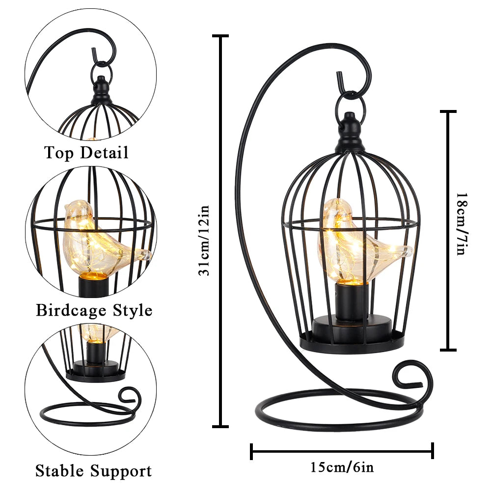 Vintage Birdcage Table Lamp – Illuminate Your Space with Timeless Elegance