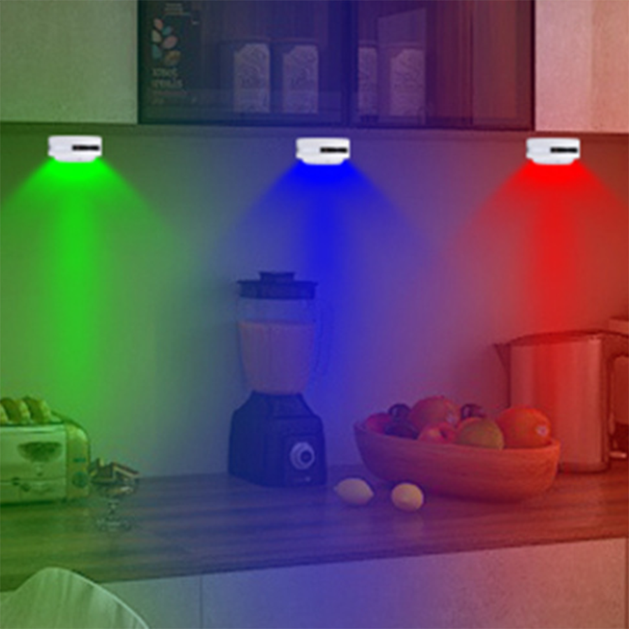 Wireless RGB LED Under Kitchen Counter Inside Cabinet Puck Lights