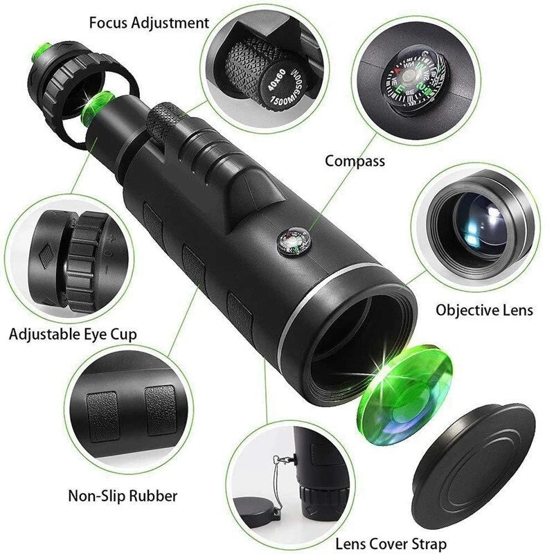 Starscope HD Monocular - High Power Monocular With Smartphone Holder & Tripod – Waterproof Monocular Telescope