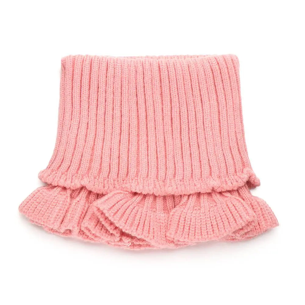 Elegant Knitted Neck Warmer with Ruffle Details – Detachable Turtleneck Collar