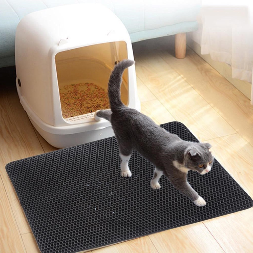 Soft surface Non-slip two-layer & waterproof cat litter mat