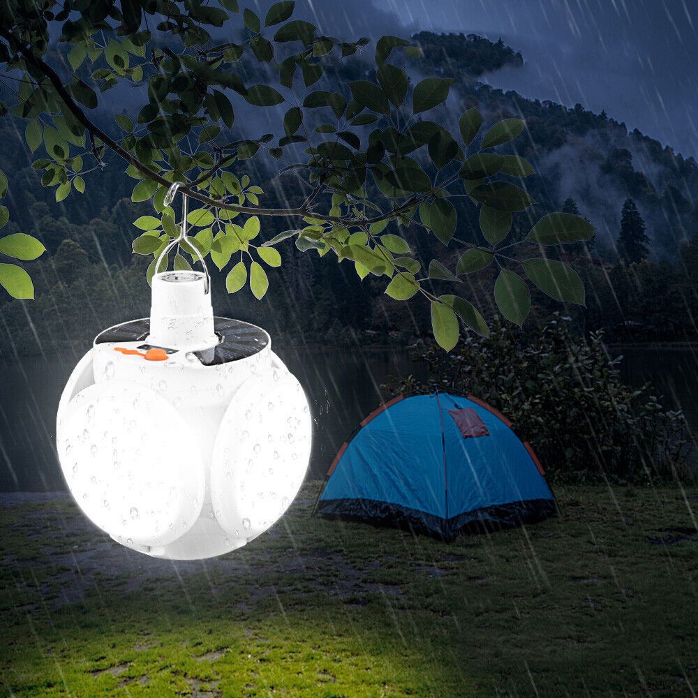 Solar Powered USB Rechargeable Outdoors LED Camping Tent Lantern Light