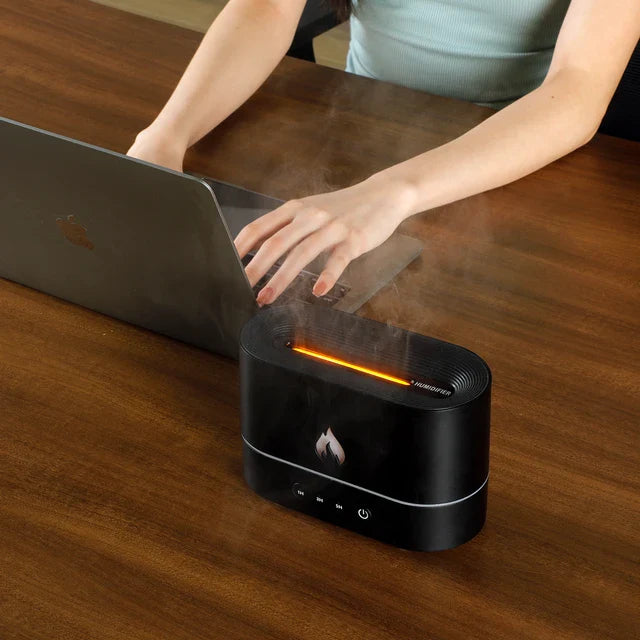 Relaxing 3D RGB Color Changing Tabletop Flame Humidifier