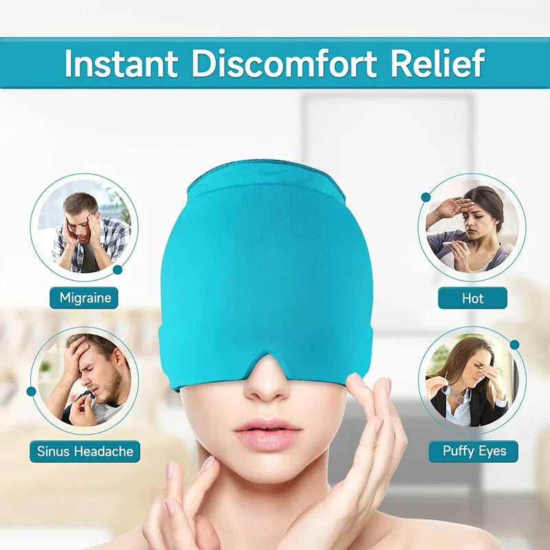 Cold Compress Eye Mask & Migraine Relief Hat