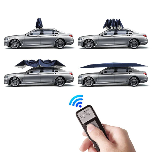 Remote Controlled Portable Car Roof Sunshade Umbrella Canopy