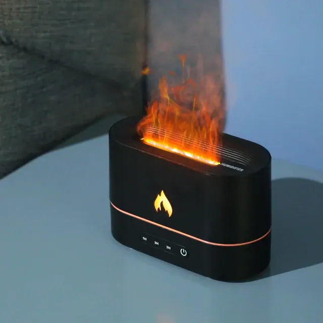 Relaxing 3D RGB Color Changing Tabletop Flame Humidifier