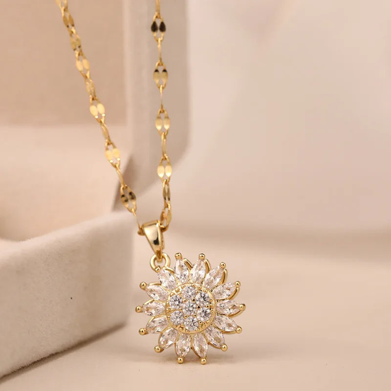 Sunflower Pendant Necklace – Radiate Joy and Elegance Every Day