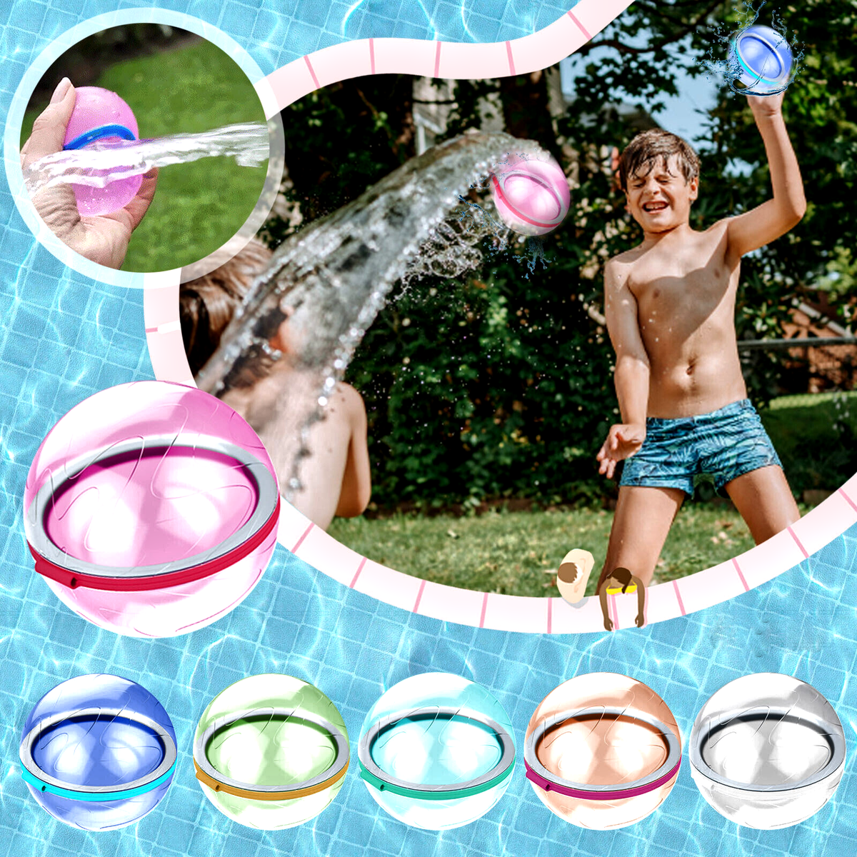 6-Pack Magnetic Reusable Water Balloons