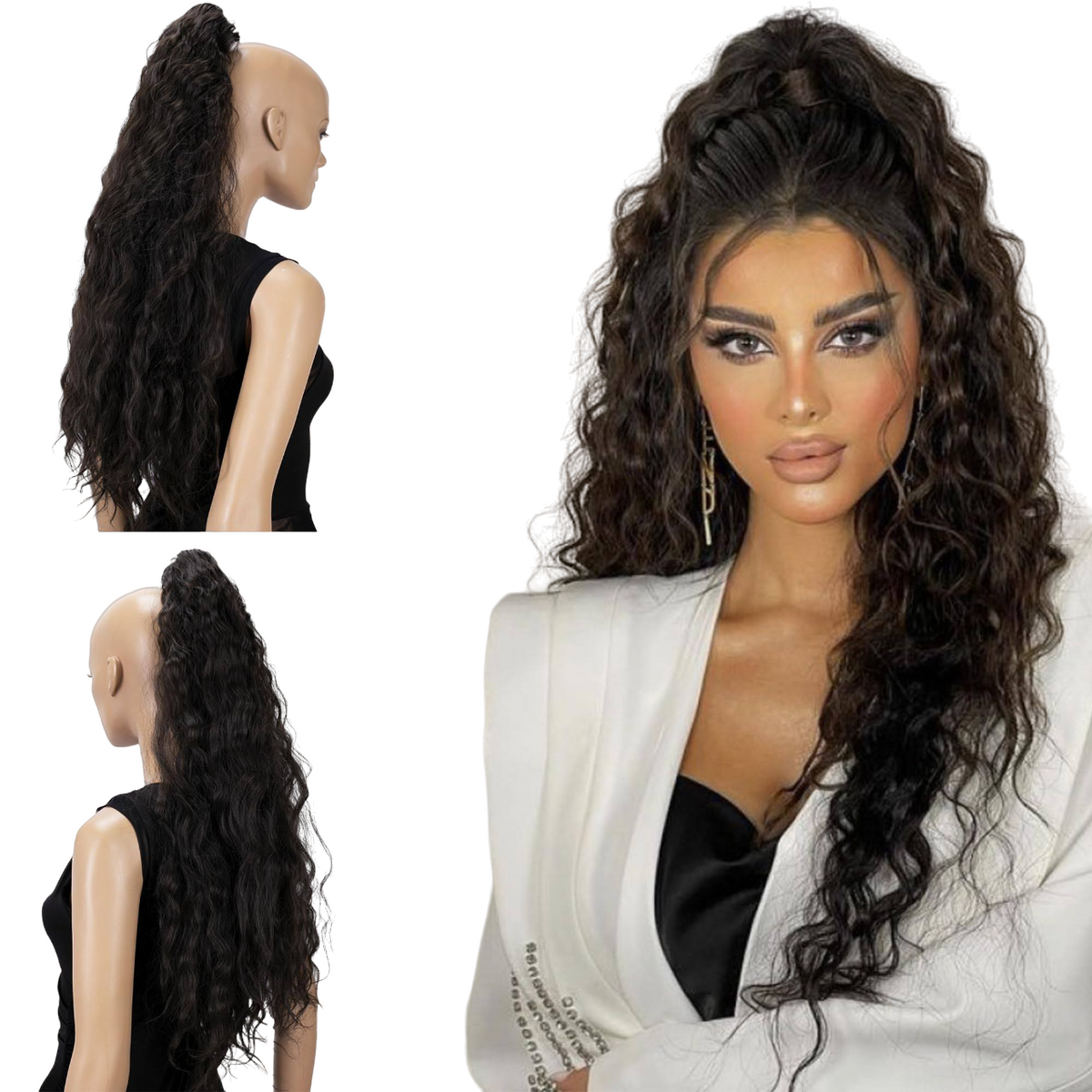 Water Wave Ponytail Wig – Curly Hair Extension for Effortless Style