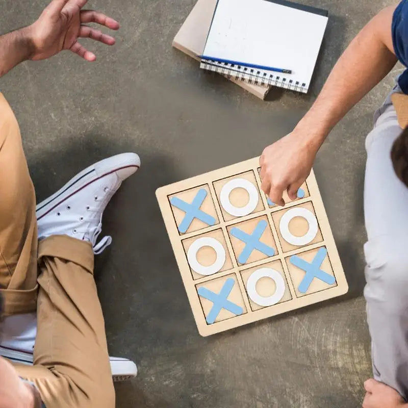 Classic Wooden Tic-Tac-Toe Board Game – Timeless Fun for All Ages