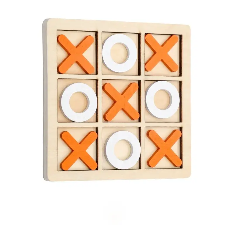 Classic Wooden Tic-Tac-Toe Board Game – Timeless Fun for All Ages