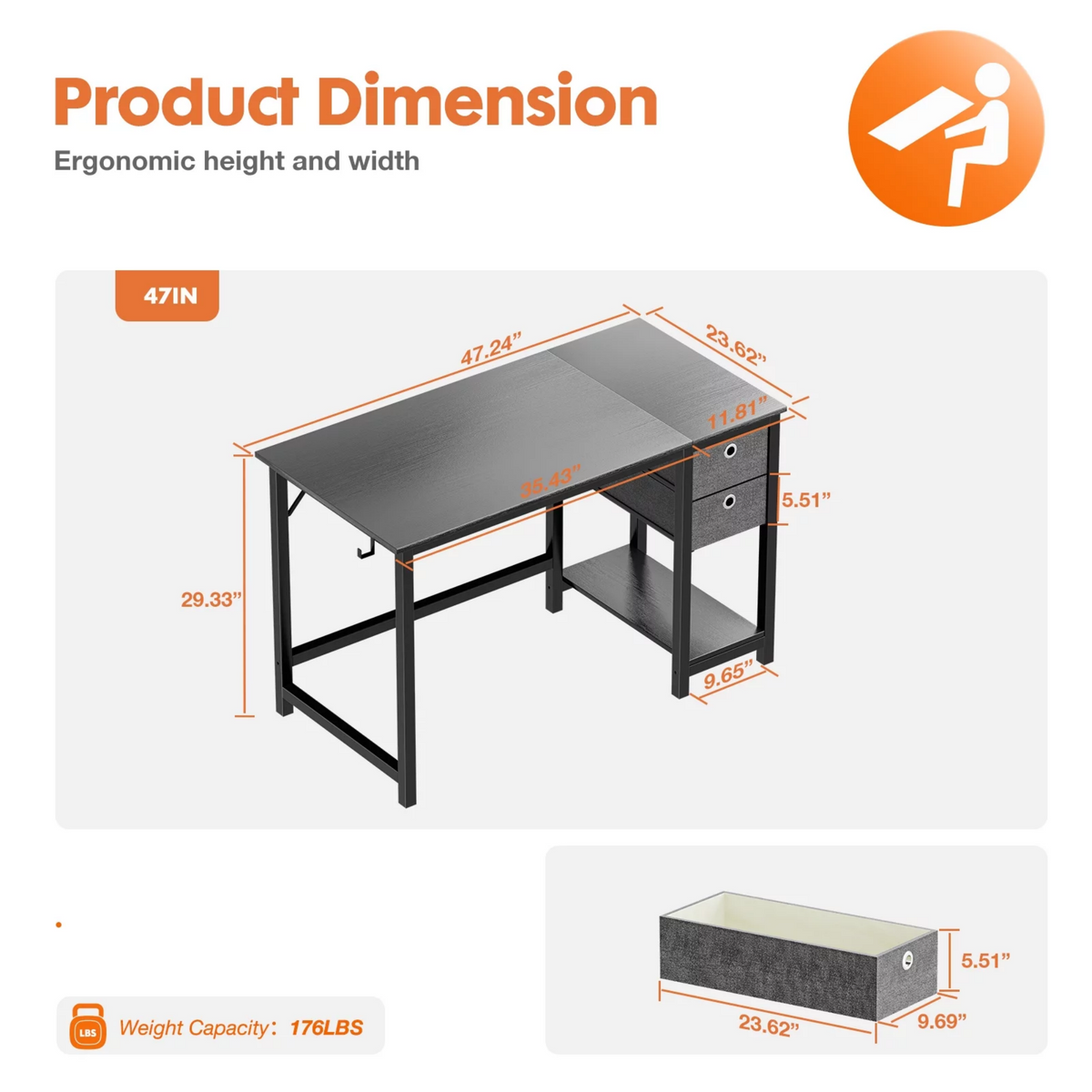 Computer Desk With Drawer