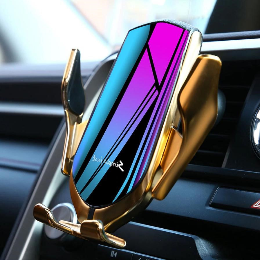 Automatic Clamping Wireless Car Phone Holder & Car Charger Mount