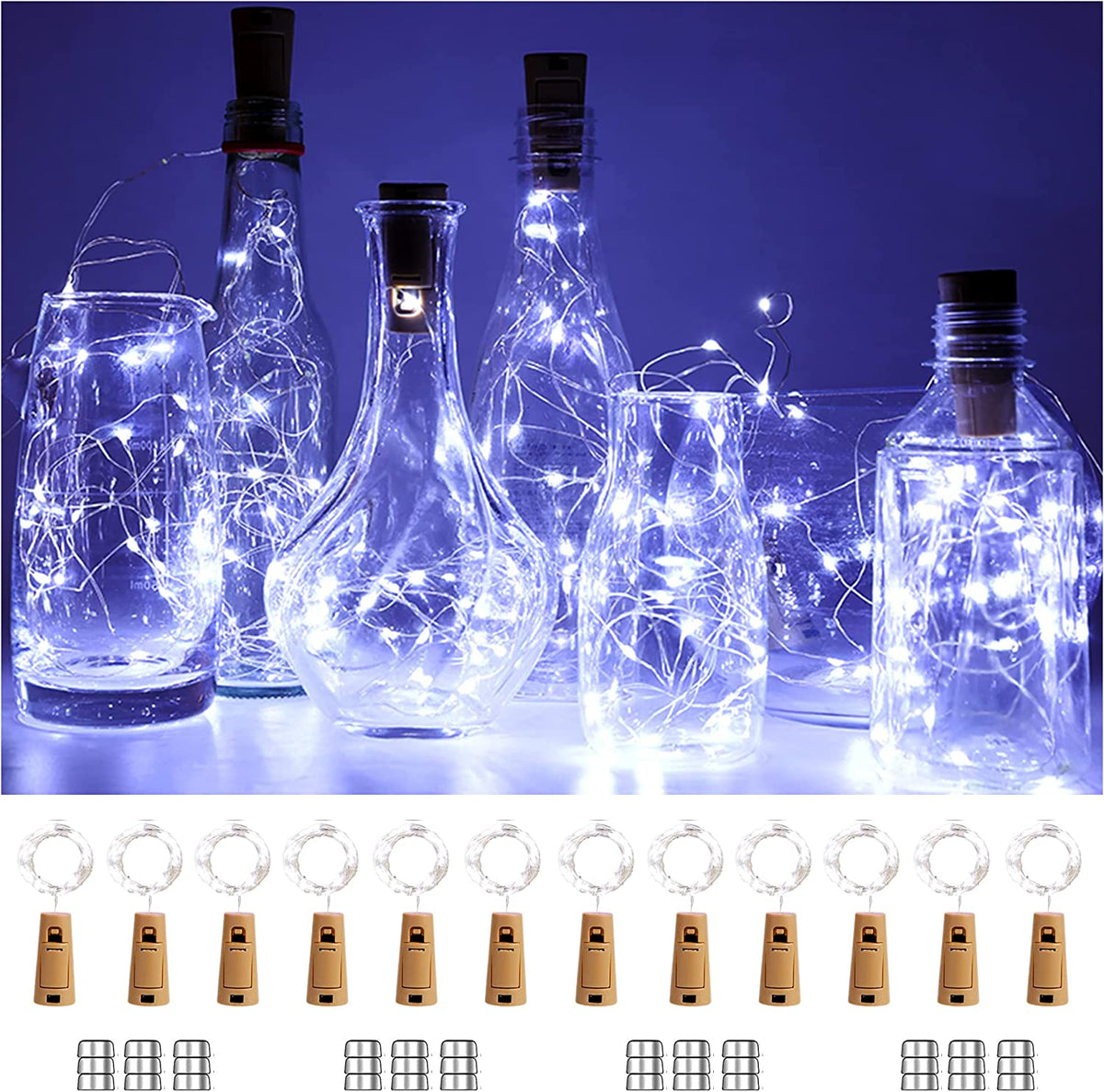 10-Pack Wine Bottle Fairy Led String Lights With Cork