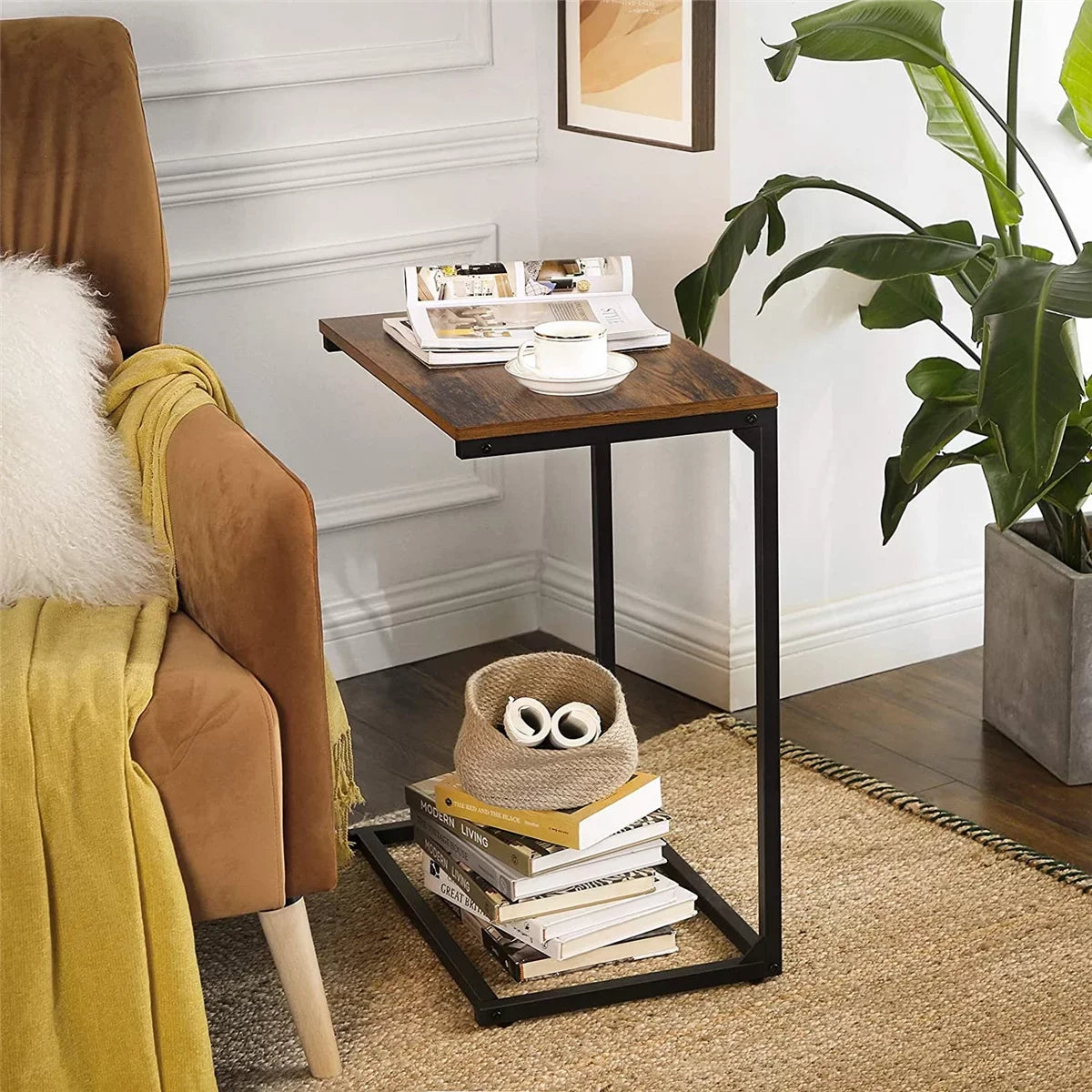 C-Shaped Side End Table