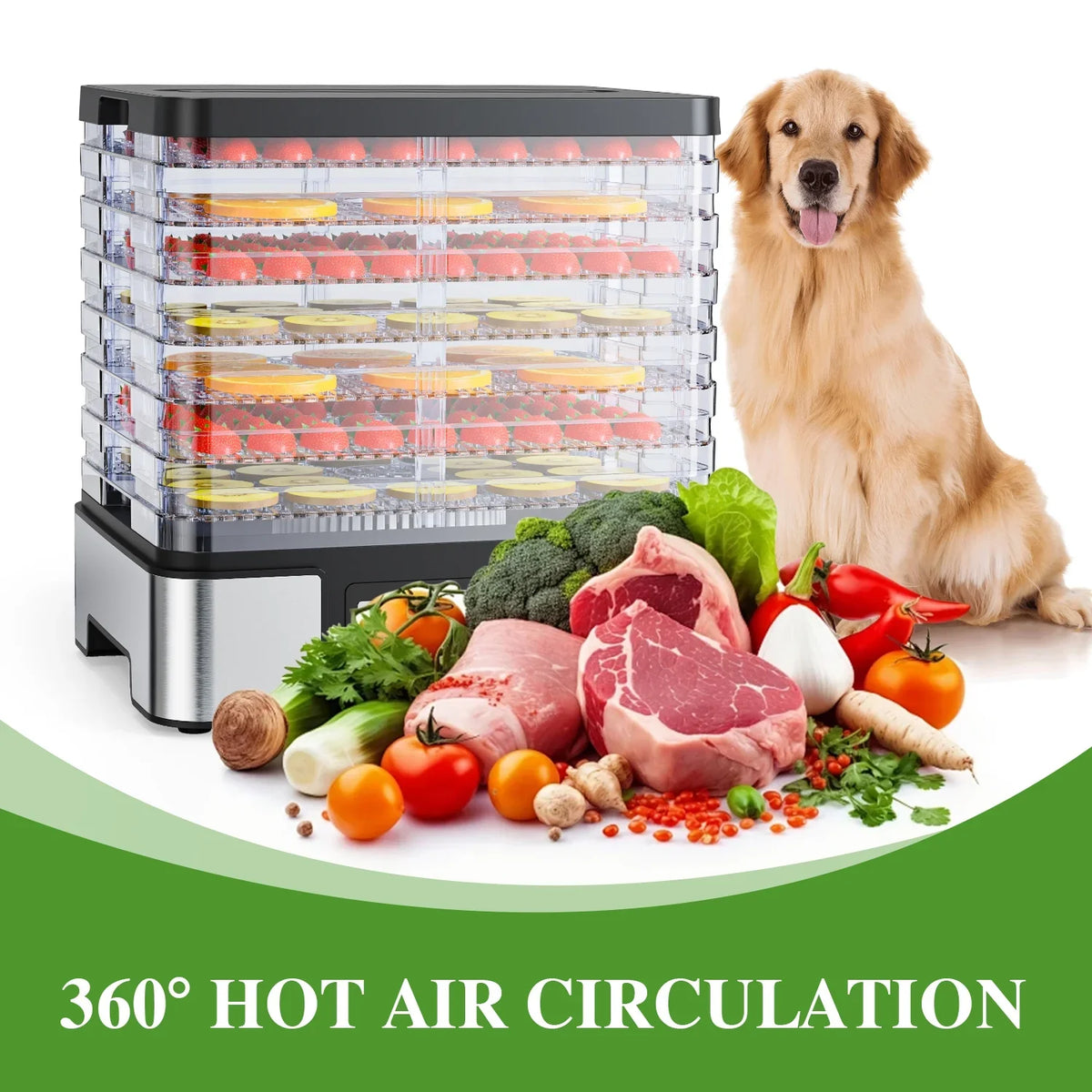 8-Tray Food Dehydrator Machine